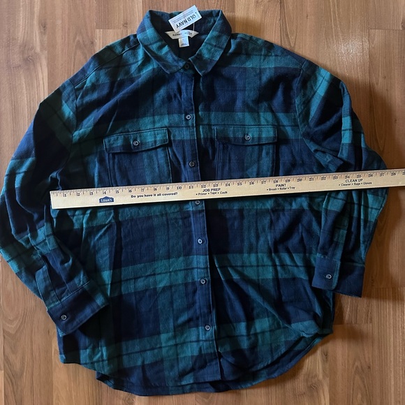 NWT Old Navy The Boyfriend Flannel Shirt size Large - Picture 3 of 8